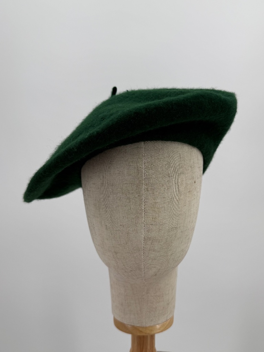 Vintage Forest Green Wool Beret Hat Dark Academia Coquette Minimalist Men Women
